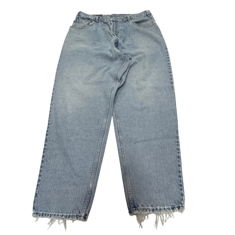 Levis 560 Loose Fit Tapered Leg Jeans Light Wash Raw Hem Mens 40x30‎ (37x27.5)